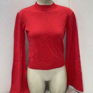 Solid & Striped Women’s Babetta Bell Sleeve Sweater Apple Red Size XS
